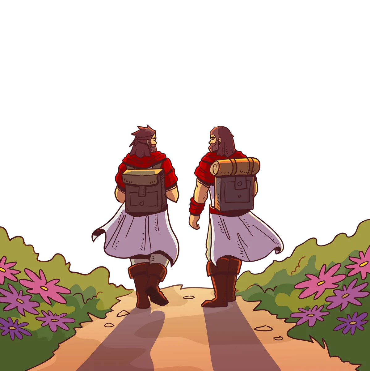 Two Marketing Clerics walking a path together